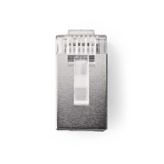 RJ45-kontakt | Hane | Solid STP CAT6 | Rak | Guldplaterad | 10 st. | PVC | Transparent | Låda