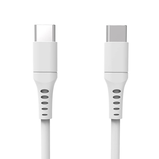 GEAR Laddkabel USB-C till USB-C 2.0 3m Vit Rund Kabel
