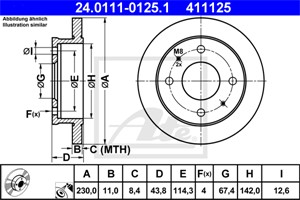 Bromsskiva, Framaxel, hyundai atos, 51712-02000, 51712-02100, 51712-02110
