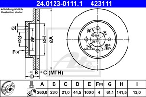Bromsskiva, Framaxel, honda civic hatchback vii, 45251-S6F-E10