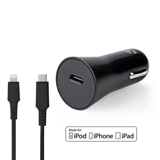 Billaddare | 1.67 / 2.22 / 3.0 A | Antal utgångar: 1 | Port typ: USB-C | Lightning 8-Pin