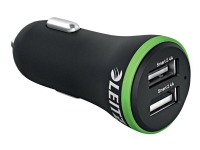 Leitz - Strömadapter för bil - 24 Watt - 4.8 A - 2 utdatakontakter (USB) - svart