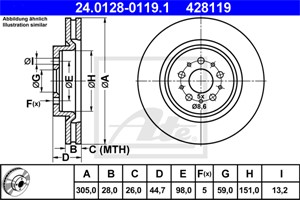 Bromsskiva, Framaxel, alfa romeo 147, 156, 156 sportwagon, gtv, spider, 60652186, 60670801