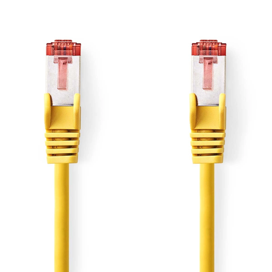 Cat 6 kabel | RJ45 hane | RJ45 hane | S/FTP | 2.00 m | Rund | LSZH | Gul | Plastpåse