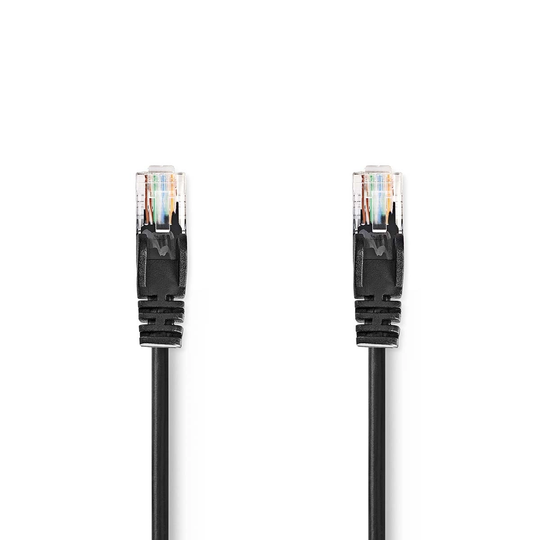 Cat 5e kabel | U/UTP | RJ45 hane | RJ45 hane | 2.00 m | Rund | PVC | Svart | Kuvert