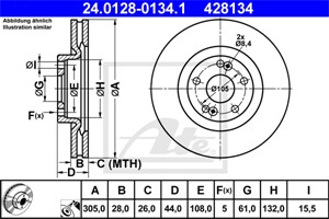Bromsskiva, Framaxel, renault avantime, espace iii, 77 01 206 673, 86 71 012 049