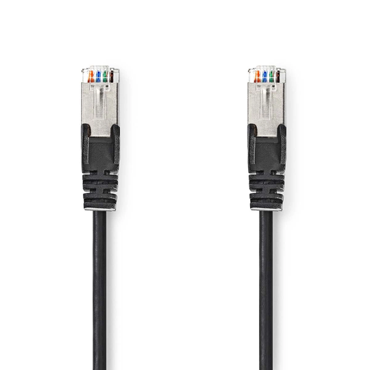 Cat 5e kabel | SF/UTP | RJ45 hane | RJ45 hane | 0.30 m | Rund | PVC | Svart | Plastpåse