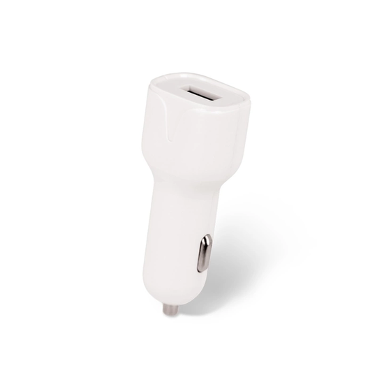 Setty Billaddare USB-uttag med Lightning-kabel 1m, 2.4A, Vit