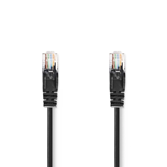 Cat 5e kabel | U/UTP | RJ45 hane | RJ45 hane | 1.00 m | Rund | PVC | Svart | Kuvert