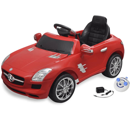 Elbil för barn Mercedes Benz SLS AMG med fjärrkontroll röd 6 V