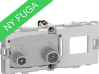 LK FUGA Antenneudtag TV/R slutdåse + RJ45, typ TD301, Class A+, 2 modul, insats