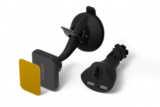 Technaxx Magnetisk bilhållare för smartphones & surfplattor + Billaddare