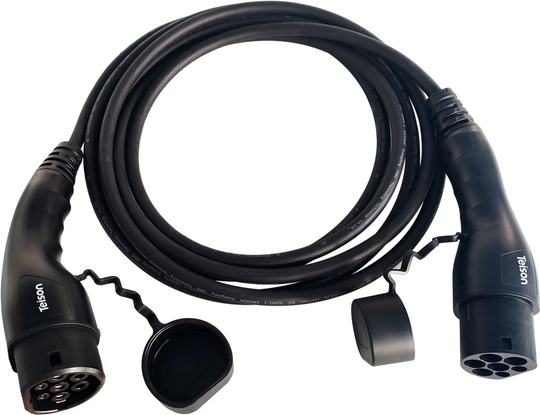 Teison Laddkabel till Elbil, Typ2 till Typ2, 5M, 32A, 3-Fas, 22KW