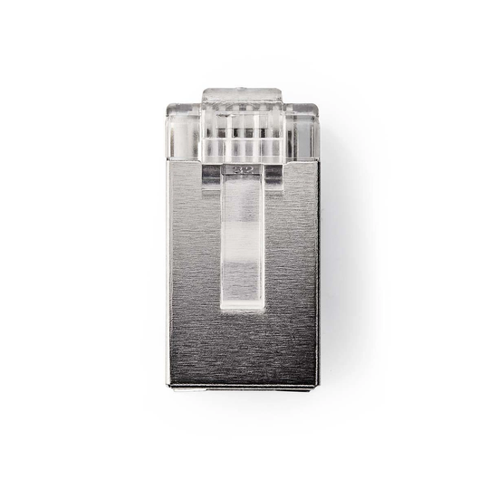 RJ45-kontakt | Hane | Solid STP CAT6 | Rak | Guldplaterad | 10 st. | PVC | Transparent | Plastpåse