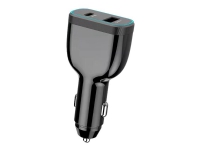 CoreParts - Strömadapter för bil - 63 Watt - 5 A - Fast Charge, PD, QC 3.0 - 2 utdatakontakter (USB typ A, USB-C) - svart
