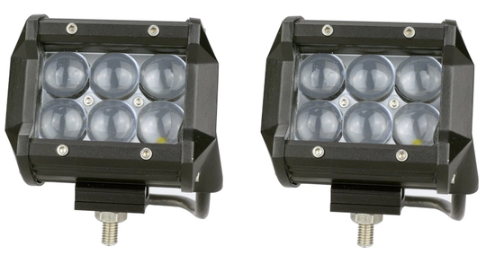 2-pack LED-ramp - Arbetsljus/backljus 36W, 4", 2520LM