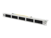 DIGITUS CAT 3 ISDN - Patch-panel - stativmonterbar - CAT 3 - RJ-45 X 50 - grå, RAL 7035 - 1U - 19