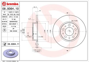 Bromsskiva, Bakaxel, alfa romeo 159, brera, 46843610, 51760273