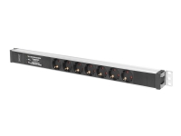 DIGITUS - Effektband (kan monteras i rack) - AC 230 V - 4000 Watt - 3600 VA - 1-fas - ingång: CEE 7/7 - utgångskontakter: 7 (7 x CEE 7/3) - 0U - 2 m sladd