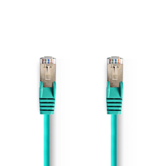 Cat 5e kabel | SF/UTP | RJ45 hane | RJ45 hane | 30.0 m | Rund | PVC | Grön | Plastpåse