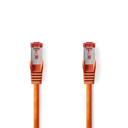 Cat 6 kabel | RJ45 hane | RJ45 hane | S/FTP | 1.50 m | Rund | LSZH | Orange | Plastpåse