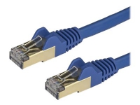 StarTech.com 50cm CAT6A Ethernet Cable, 10 Gigabit Shielded Snagless RJ45 100W PoE Patch Cord, CAT 6A 10GbE STP Network Cable w/Strain Relief, Blue, Fluke Tested/UL Certified Wiring/TIA - Category 6A - 26AWG (6ASPAT50CMBL) - Patchkabel - RJ-45 (han) til RJ-45 (han) - 50 cm - STP - CAT 6a - knastfri - blå