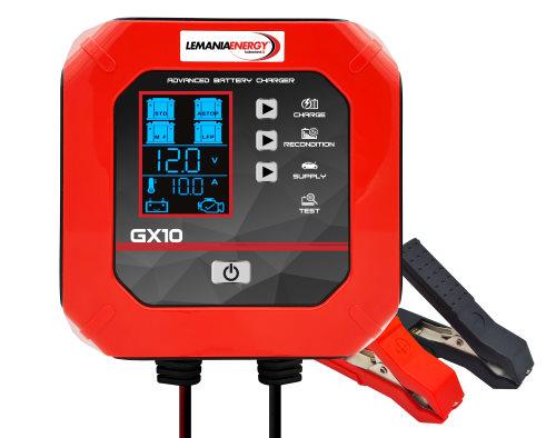 12V Lemania laddare 10A 24-200Ah (AGM, EFB, SMF, Li-ion)