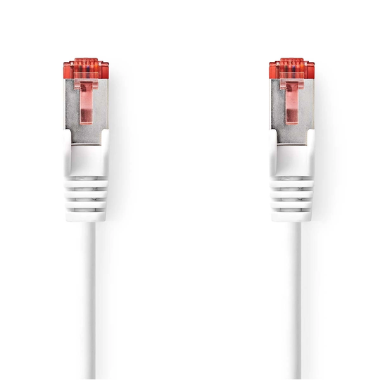 Cat 6 kabel | RJ45 hane | RJ45 hane | S/FTP | 3.00 m | Rund | LSZH | Vit | Plastpåse