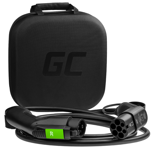 GREENCELL Laddkabel Elbil EV20 Typ1 5m 7.2kW 16A 1-FAS Svart IP55