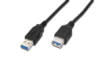 USB 3.0 forlængerkabel Digitus 1,8 meter sort