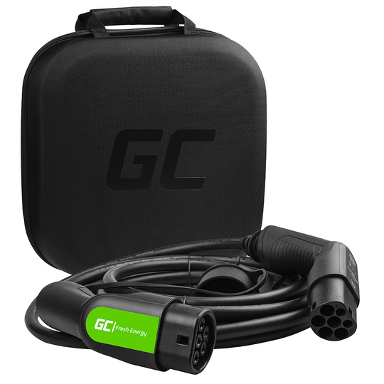 GREENCELL Laddkabel Elbil EV10 Typ2 7m 7.2kW 32A 1-FAS Svart IP55