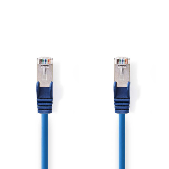 Cat 5e kabel | SF/UTP | RJ45 hane | RJ45 hane | 3.00 m | Rund | PVC | Blå | Plastpåse