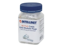 Intellinet RJ45 Modular Plugs, Cat6A, UTP, 3-prong, for solid wire, 15 µ gold plated contacts, 80 pack - Nätverkskontakt - RJ-45 (hane) - UTP - CAT 6a - fast (paket om 80)