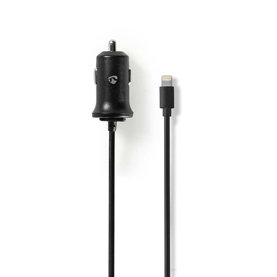 Billaddare | 2.4 A | Fast kabel | Apple Lightning | Svart