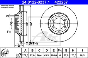 Bromsskiva, Framaxel, hyundai galloper ii, mitsubishi galloper, HQ232405
