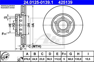 Bromsskiva, Framaxel, audi 80 b4 avant, 80 b4 sedan, coupe b3, 895 615 301 D