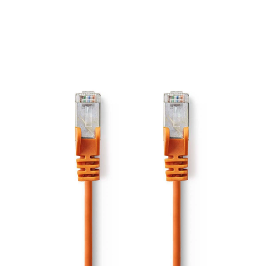 Cat 5e kabel | SF/UTP | RJ45 hane | RJ45 hane | 7.50 m | Rund | PVC | Orange | Plastpåse