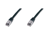 Skärmad nätverkskabel Digitus, cat5e, svart, 10 m