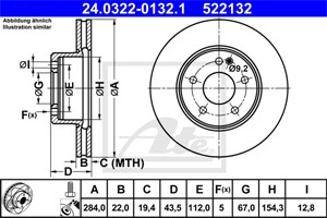 Bromsskiva, Framaxel, mercedes-benz c-klass [w202], c-klass t-model [s202], 202 421 07 12, 202 421 09 12, A 202 421 07 12, A 202 421 09