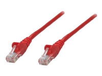Intellinet Network Patch Cable, Cat6, 0.25m, Red, CCA, U/UTP, PVC, RJ45, Gold Plated Contacts, Snagless, Booted, Lifetime Warranty, Polybag - Nätverkskabel - RJ-45 (hane) till RJ-45 (hane) - 25 cm - UTP - CAT 6 - formpressad, hakfri - röd