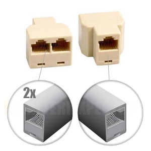 Trevägskoppling 8P/8C RJ45, beige