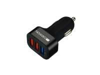 Canyon C-07 - Strömadapter för bil - 2.4 A - QC 3.0 - 3 utdatakontakter (USB) - svart