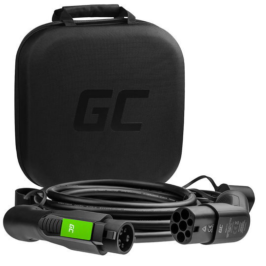 GREENCELL Laddkabel Elbil EV21 Typ1 7m 7.2kW 16A 1-FAS Svart IP55