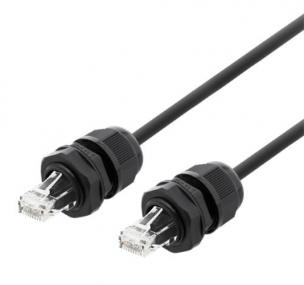 Cat6a S/FTP Nätverkskabel IP68 PG13.5 RJ45 svart 5M