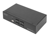 DIGITUS DS-12880 - Omkopplare för tangentbord/video/mus/ljud/USB - 4 x KVM port(s) - 1 lokal användare - skrivbordsmodell
