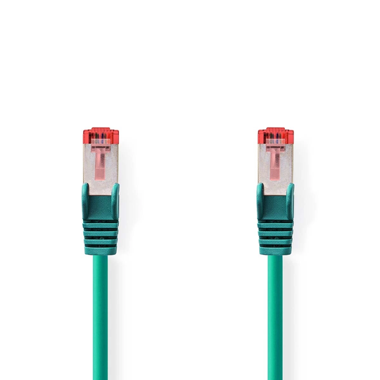 Cat 6 kabel | RJ45 hane | RJ45 hane | S/FTP | 0.50 m | Rund | LSZH | Grön | Plastpåse