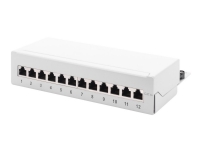 DIGITUS Professional DN-91612SD-EA-G - Patch-panel - skrivbord - RJ-45 X 12 - grå, RAL 7035