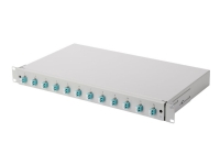 DIGITUS - Fiber optisk splice boks - LC Duplex MM X 12 - grå, RAL 7035 - 1U - 19