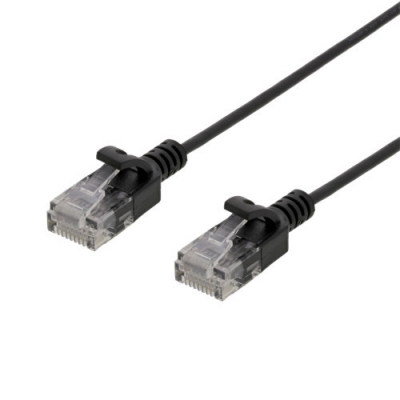 Cat6 U/FTP Nätverkskabel Ultra slim RJ45 svart 500MHz 0.5M