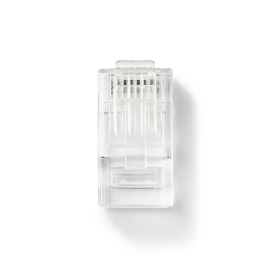 RJ45-kontakt | RJ45 Pass Through | Solid UTP CAT5 | Rak | Guldplaterad | 10 st. | PVC | Transparent | Plastpåse